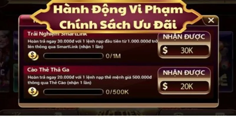 Hành động vi phạm chính sách ưu đãi