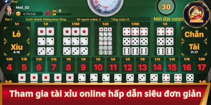 Tham gia tài xỉu online hấp dẫn siêu đơn giản