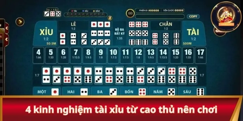 4 kinh nghiệm tài xỉu từ cao thủ nên chơi